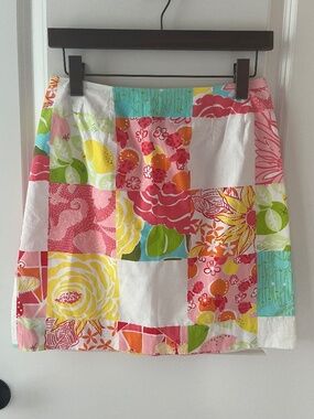 Lilly Pulitzer Patchwork Print Mini Skirt, Size 4